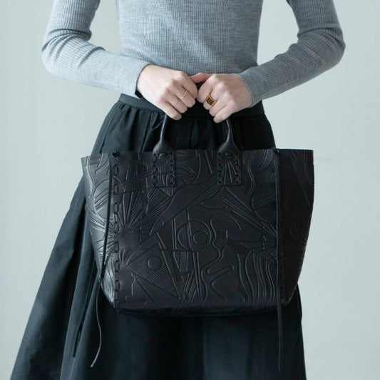 Leather Tote bag 「POMTATA Tote」 Color: Art