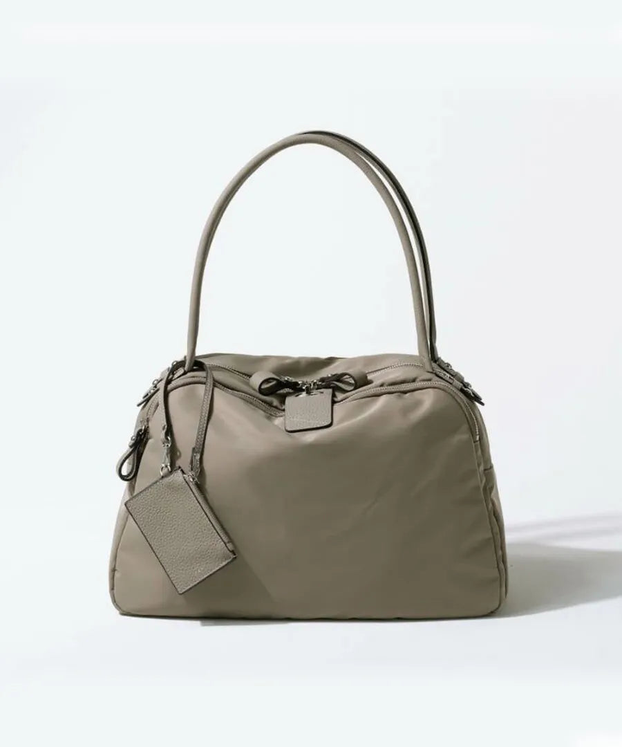 Shoulder bag "Nylon Loche L (Long Handle)" Color:Greige