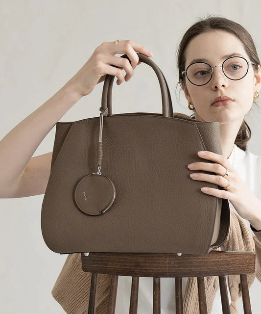 Leather tote bag 「Crymit (Version 3)」 color:Taupe