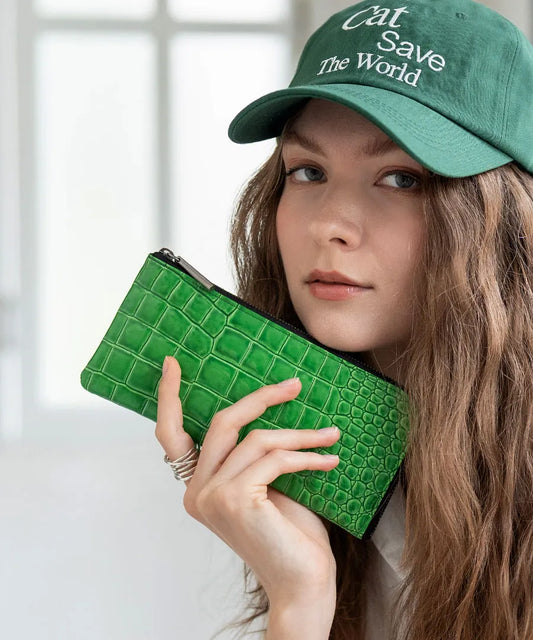 POMTATA L-zip long wallet (Crocodile embossed)