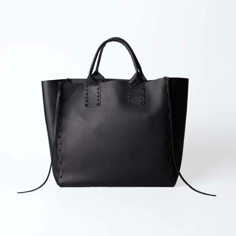 Leather Tote bag 「POMTATA Tote」 Color: Black