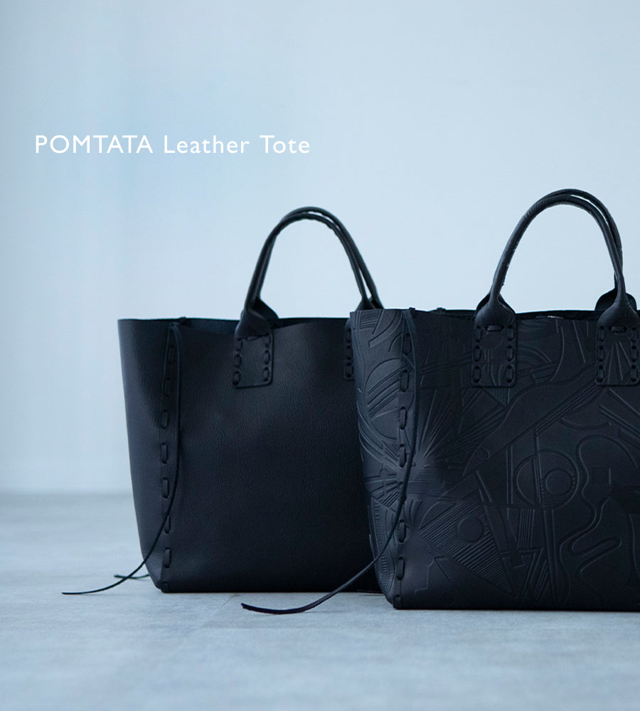 Leather Tote bag 「POMTATA Tote」 Color: Art,Black