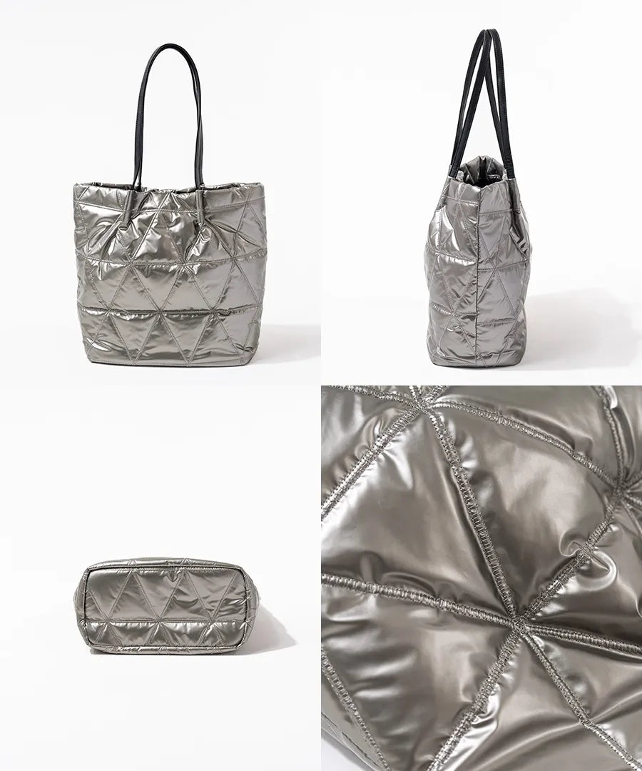 Quilting tote bag "Trica" detail Color:Silver