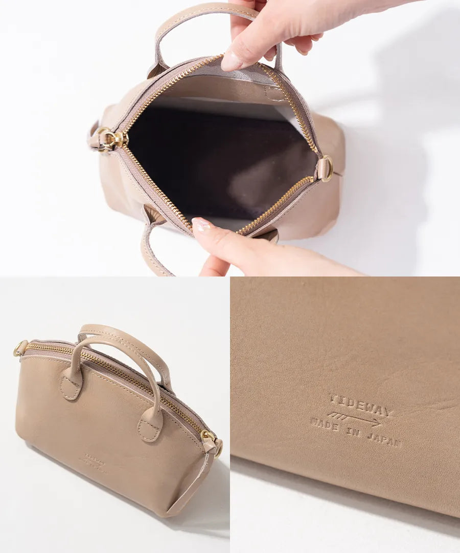 Bag "Light leather boston mini" detail Color:Sand greige