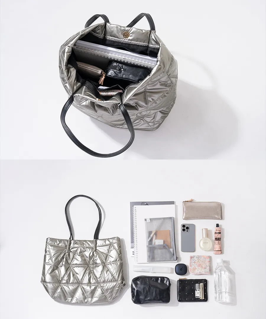 Quilting tote bag "Trica" storage Color:Silver