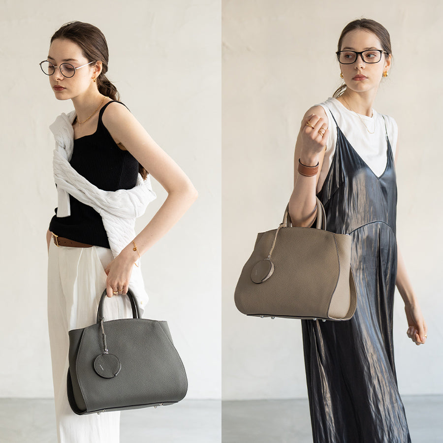 Leather tote bag 「Crymit (Version 3)」 Color：Elephant Gray、Greige Tote bag type