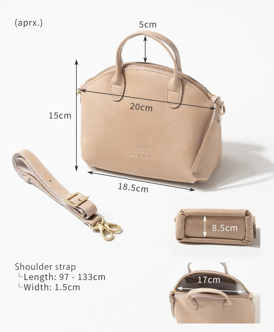 Bag "Light leather boston mini" size Color:Sand greige