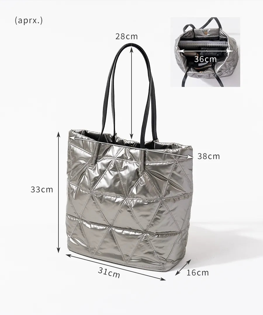 Quilting tote bag "Trica" size Color:Silver