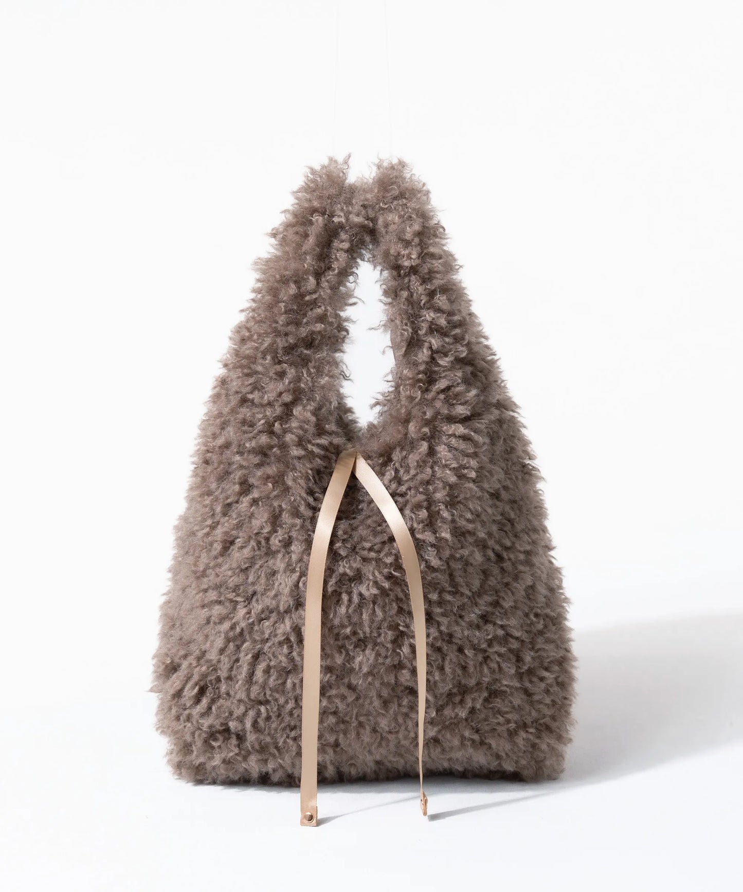 Fur tote bag "Pudle" Color:Mocha brown