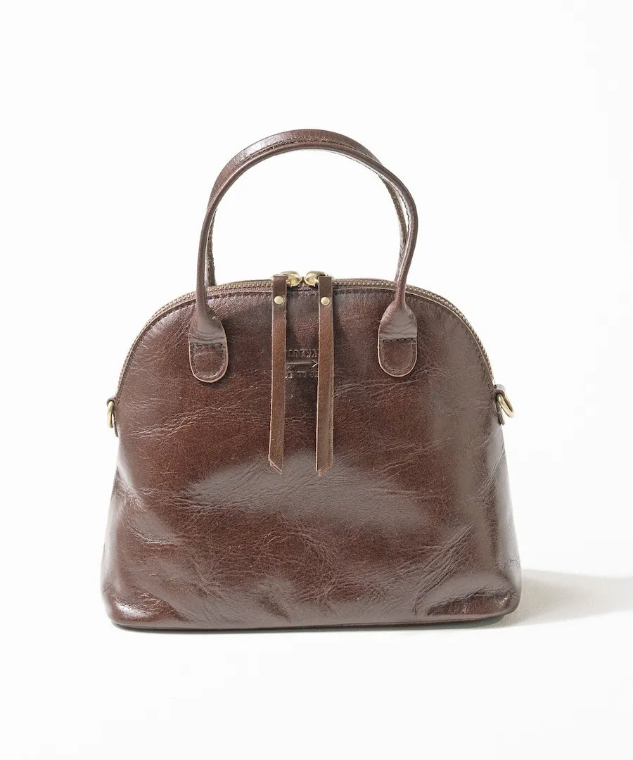 Leather tote bag "Hone S-size (Version 2)" Color:Chocolate brown