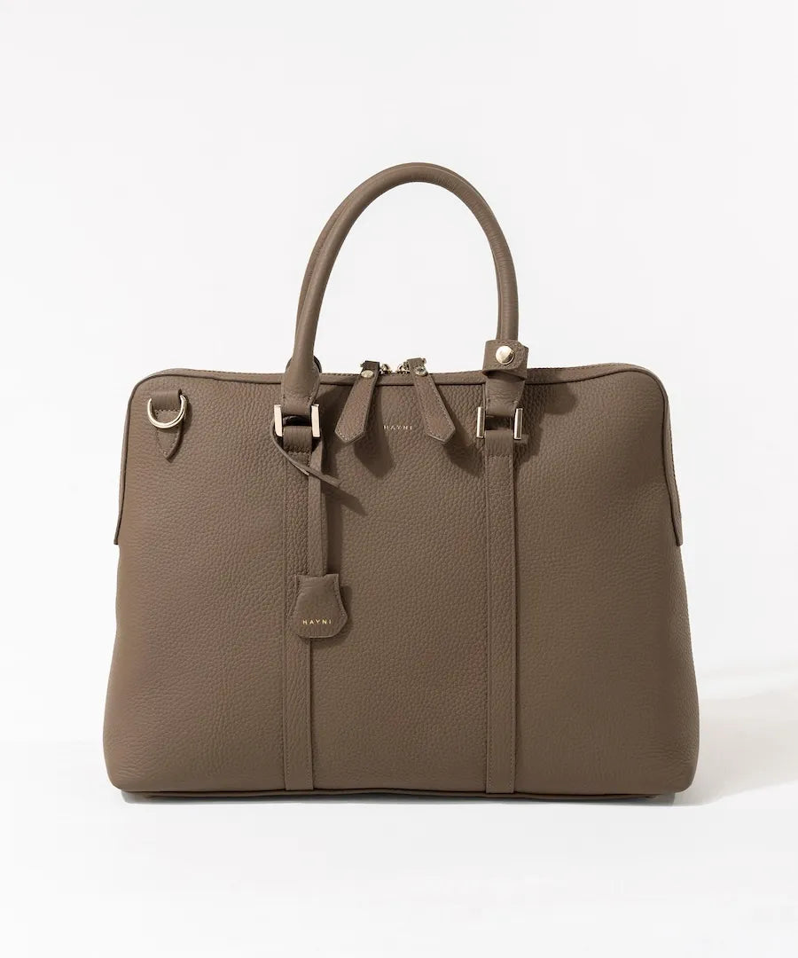 Leather Bag "Roynel". Color: Taupe