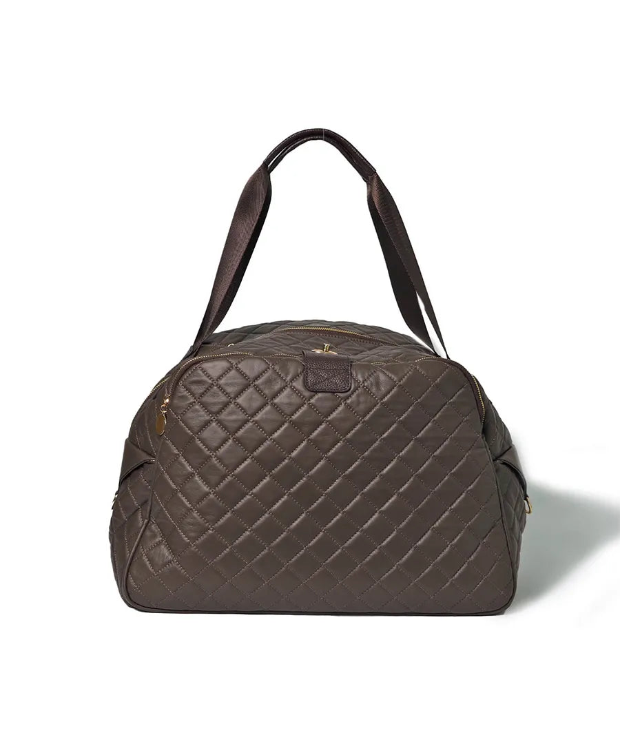 Travel Boston bag 「Loche Quilted Boston Bag LL(Version 2)」 Color: Chocolate brown (Gold-color hardware)