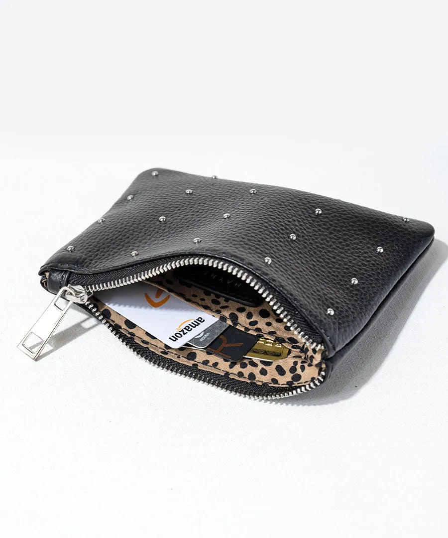 Leather pouch "Dotlpouch S" inside Color:Silver dot