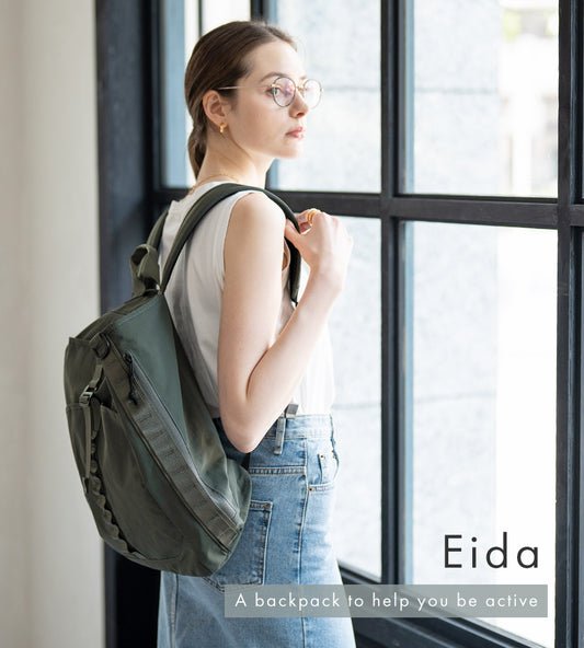 Nylon backpack 「eida」 Color：Ash gray