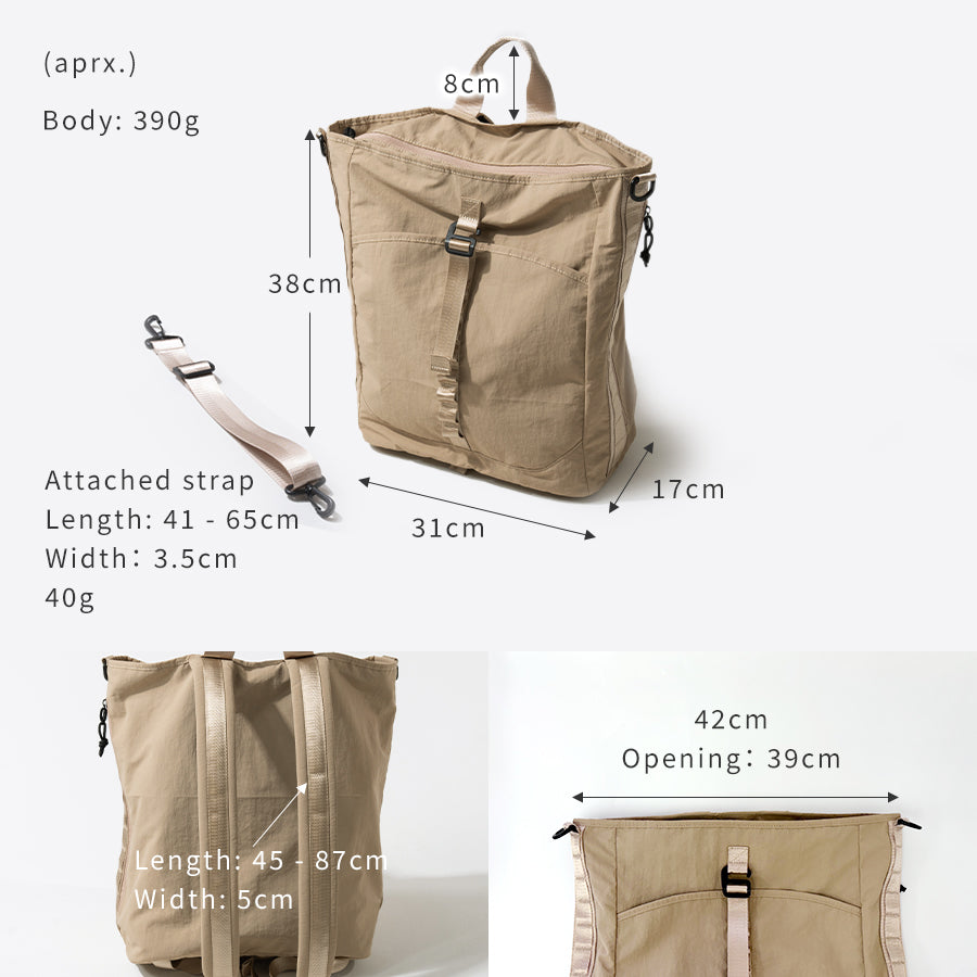 Nylon backpack 「eida」 Size