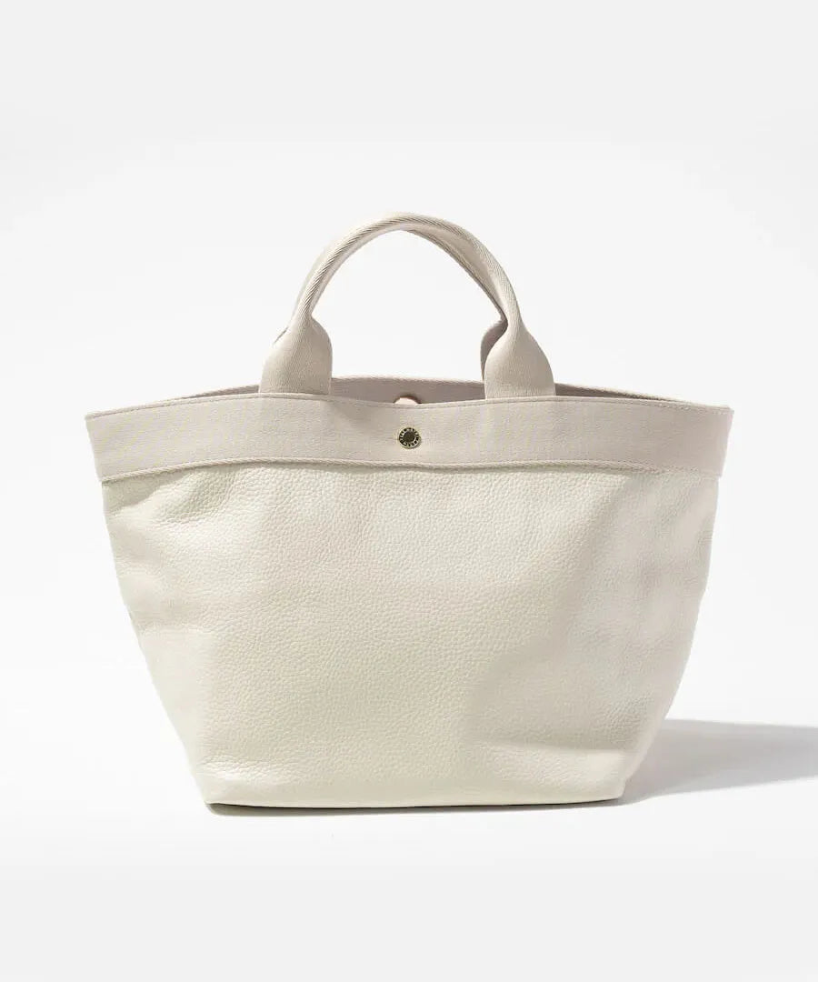 Tote bag "Emmalde" in colors: Ivory x Light gray.