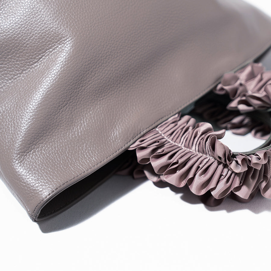 Hand bag "Frillka" Color:Gray x Ash pink