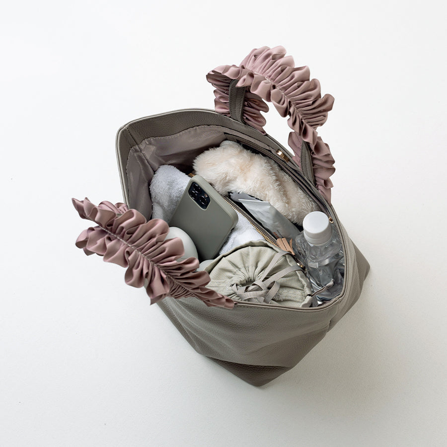 Hand bag "Frillka" storage Color:Gray x Ash pink