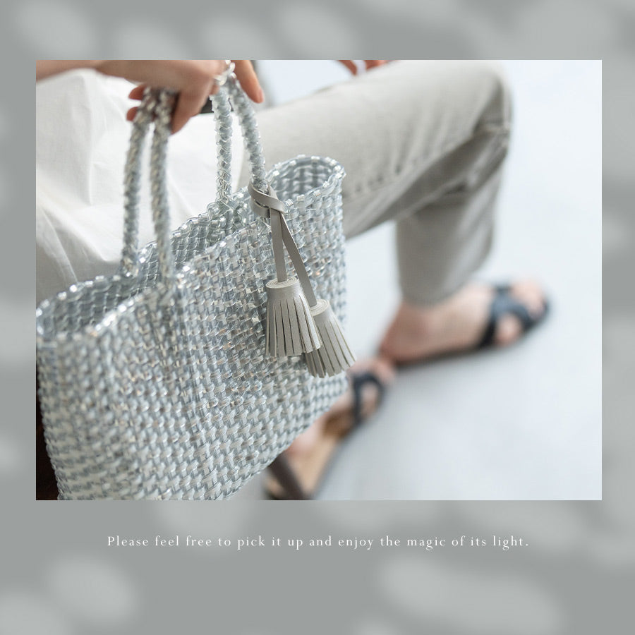 Tote bag Basket bag「Glea」 Color: Silver