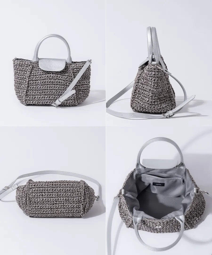 Hand bag "Glenda" Color:Gray × Silver