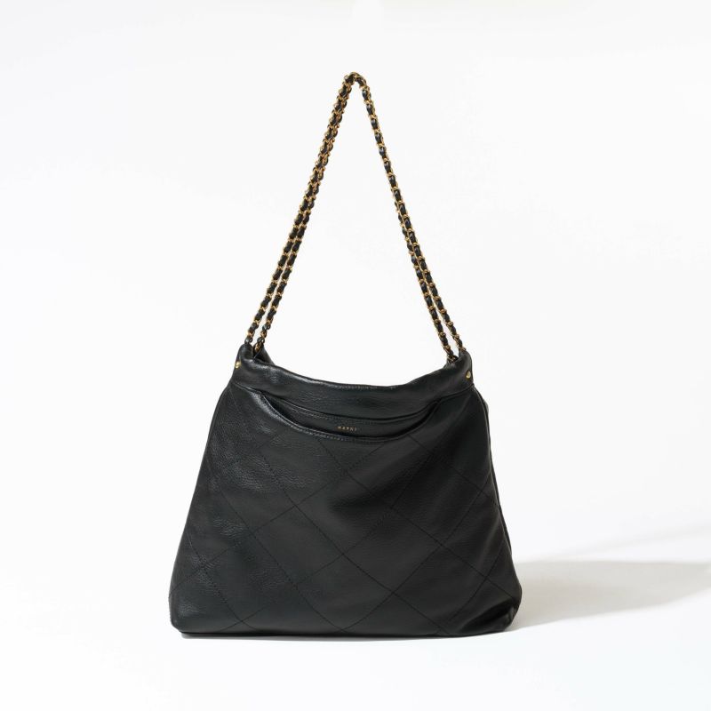 Shoulder bag "Barmed" Color:Black (Gold-color hardware)