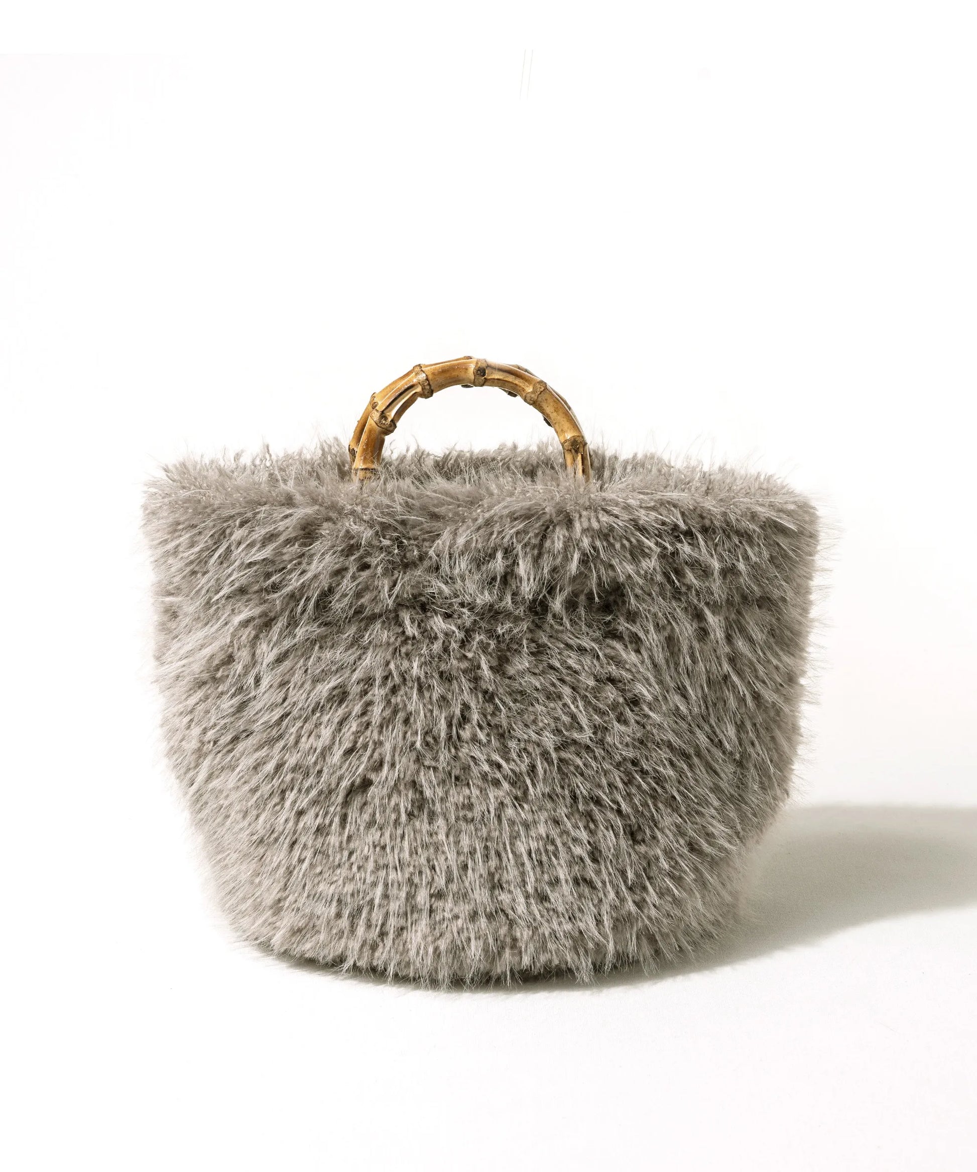 Fur bamboo tote bag "Sufy". Color:Gray