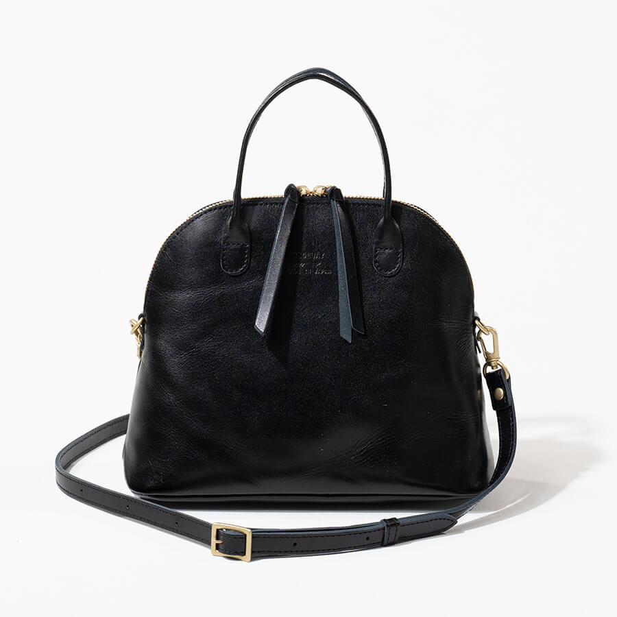 Leather Tote bag 「Hone M size」 Color：Black