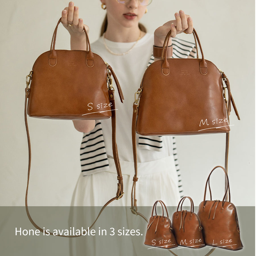 Leather Shoulder bag 「Hone M size (Version 2)」 Size comparison