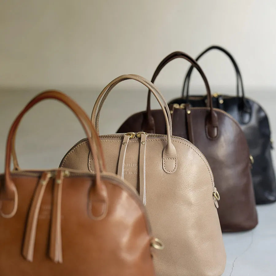 Leather tote bag "Hone S-size (Version 2)" Color:Black,Sand greige,Camel brown,Chocolate brown