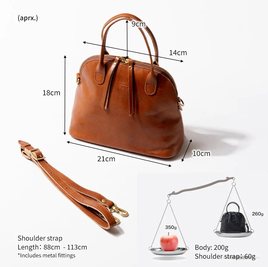 Leather tote bag "Hone S-size (Version 2)" size Color:Camel brown