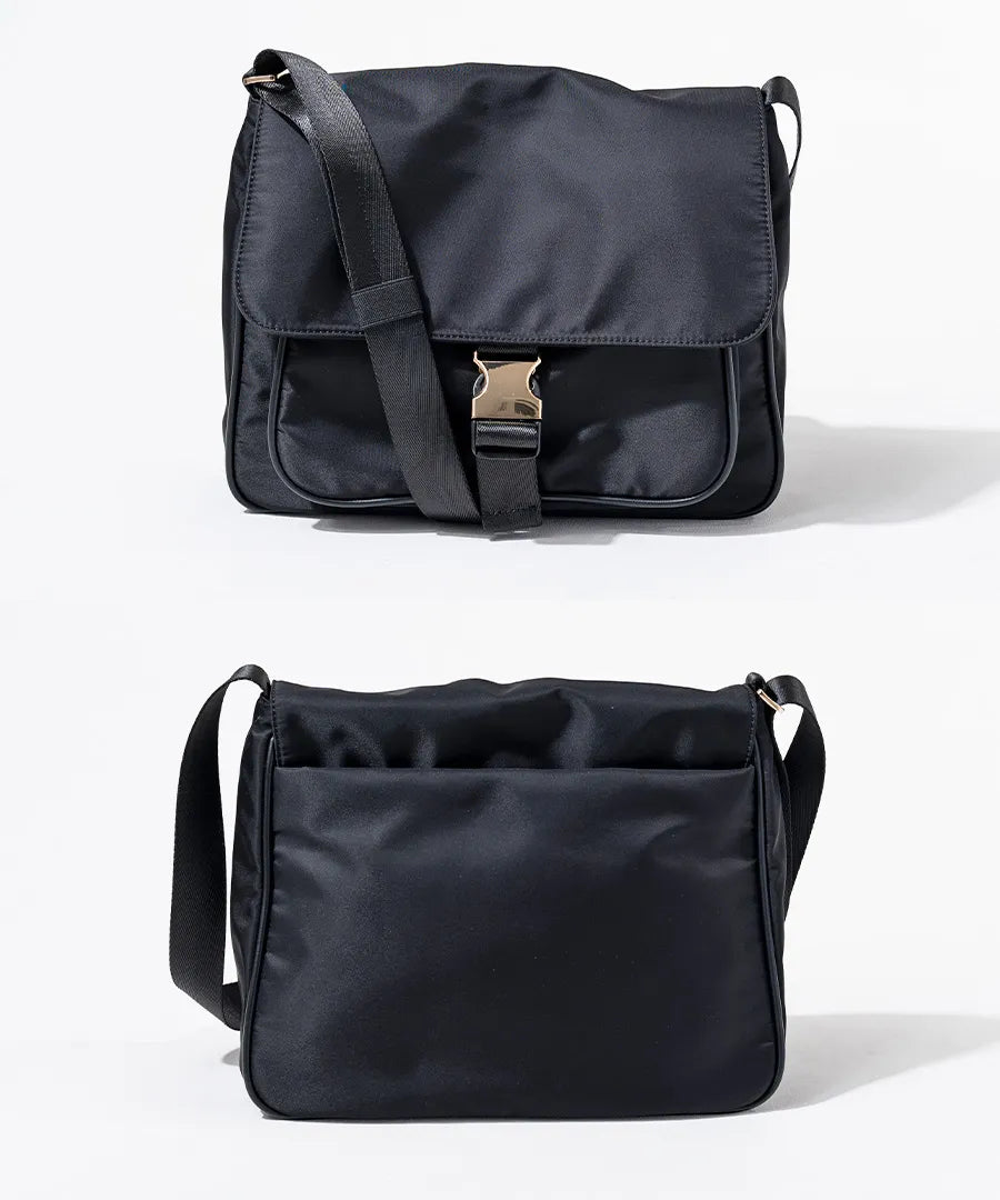 Nylon Shoulder bag "Lenum" detail Color:Black