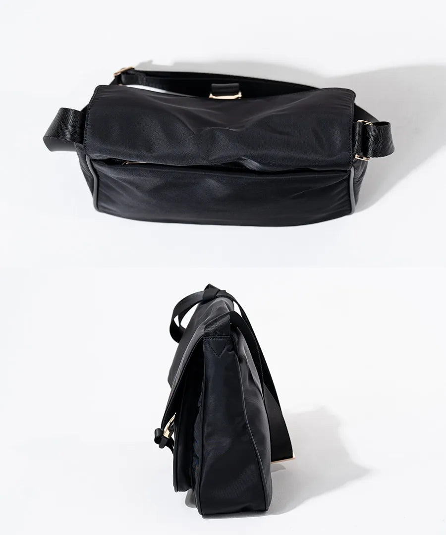 Nylon Shoulder bag "Lenum" detail Color:Black