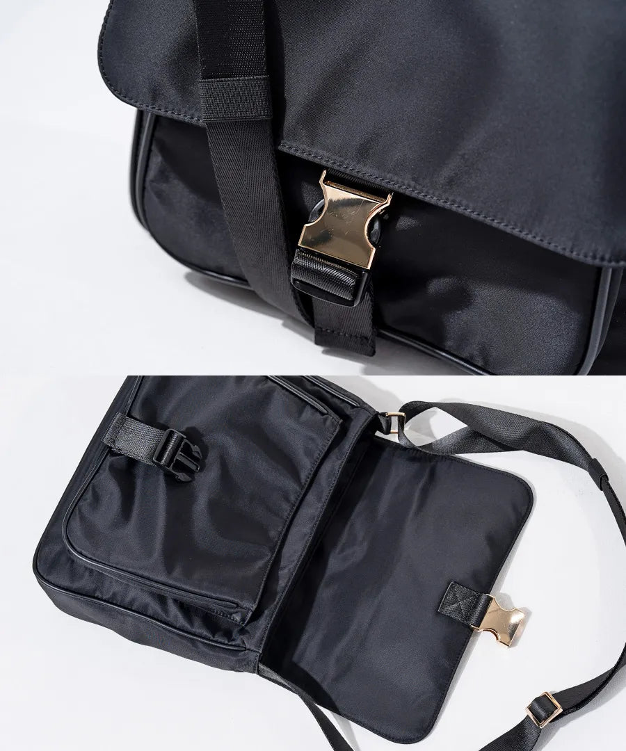 Nylon Shoulder bag "Lenum" detail Color:Black