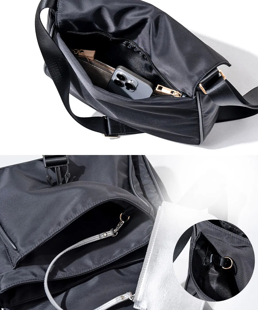 Nylon Shoulder bag "Lenum" inside Color:Black