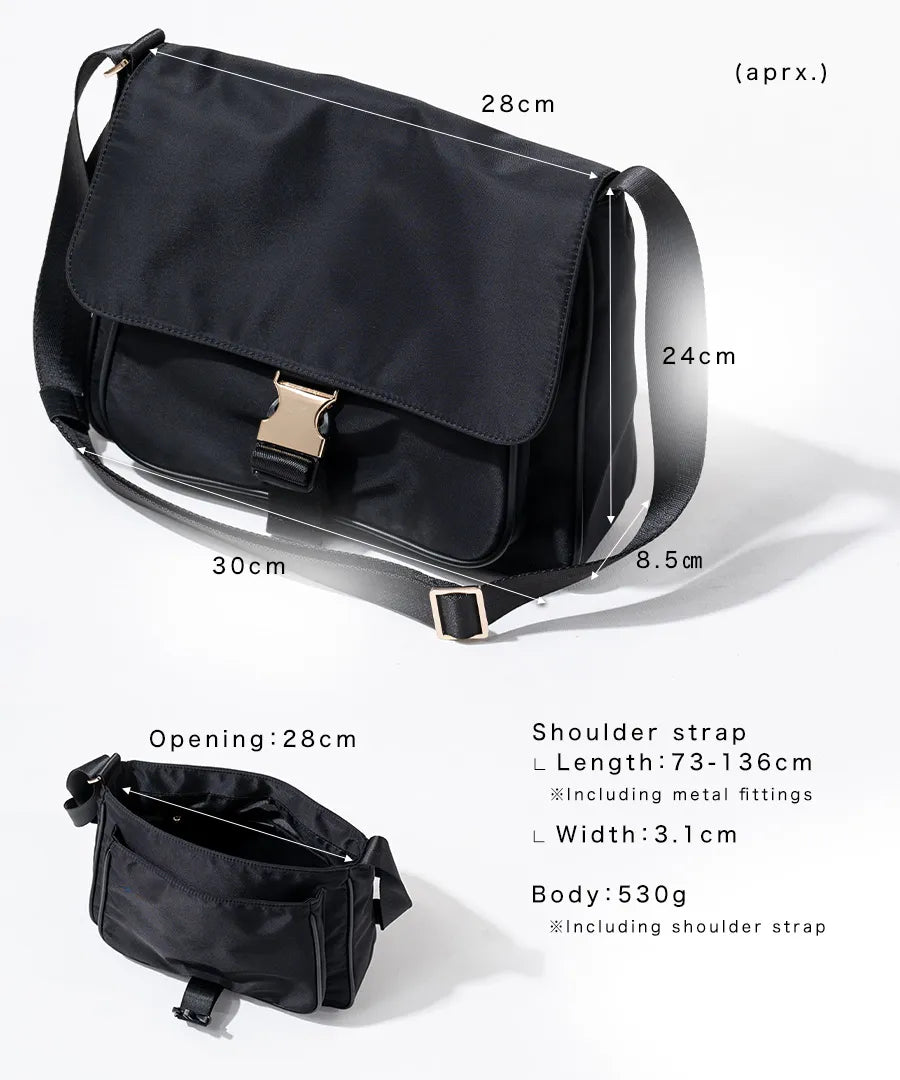 Nylon Shoulder bag "Lenum" size Color:Black