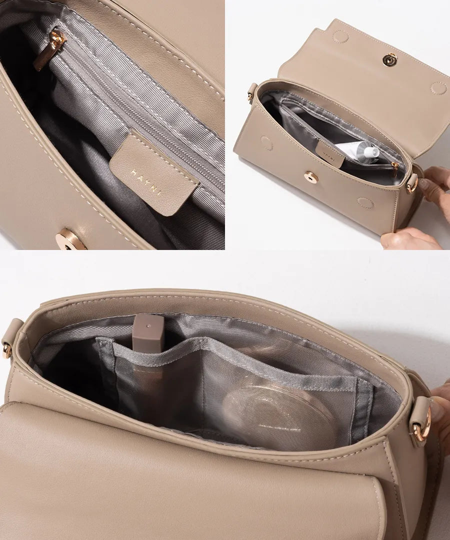 Hand bag "Linzy" inside pockets Color:Greige