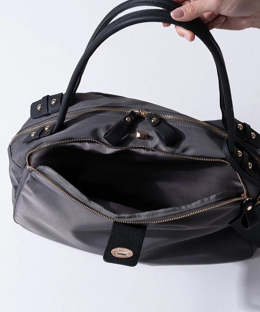 Shoulder bag "Nylon Loche L" Color:gray black