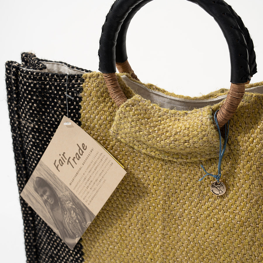 Fair trade linen tote bag 「Madul」 Detail
