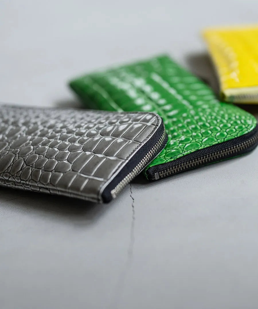 POMTATA L-zip long wallet (Crocodile embossed)
