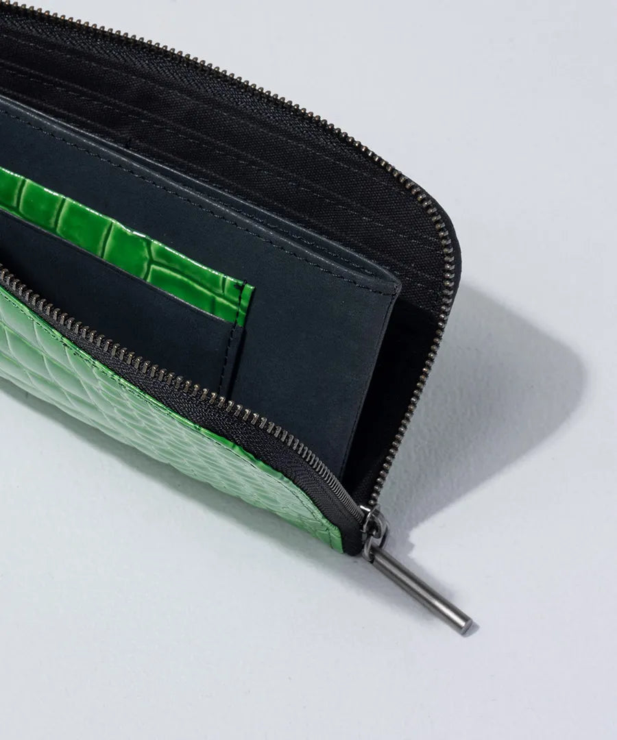 POMTATA L-zip long wallet (Crocodile embossed)