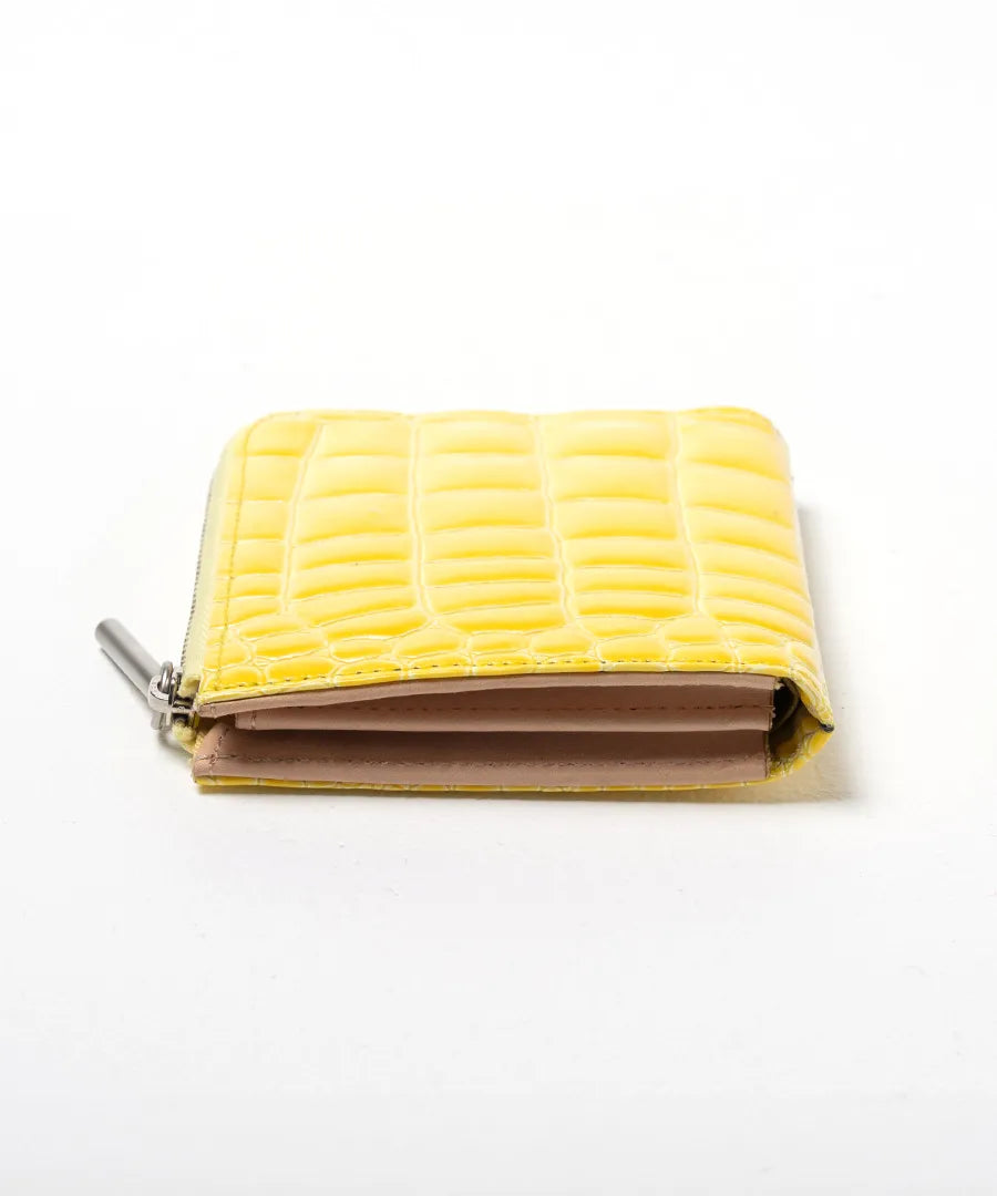 POMTATA L-zip short wallet (Crocodile embossed)