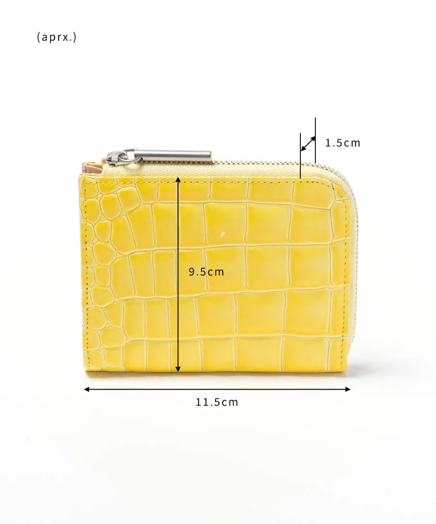 POMTATA L-zip short wallet (Crocodile embossed)