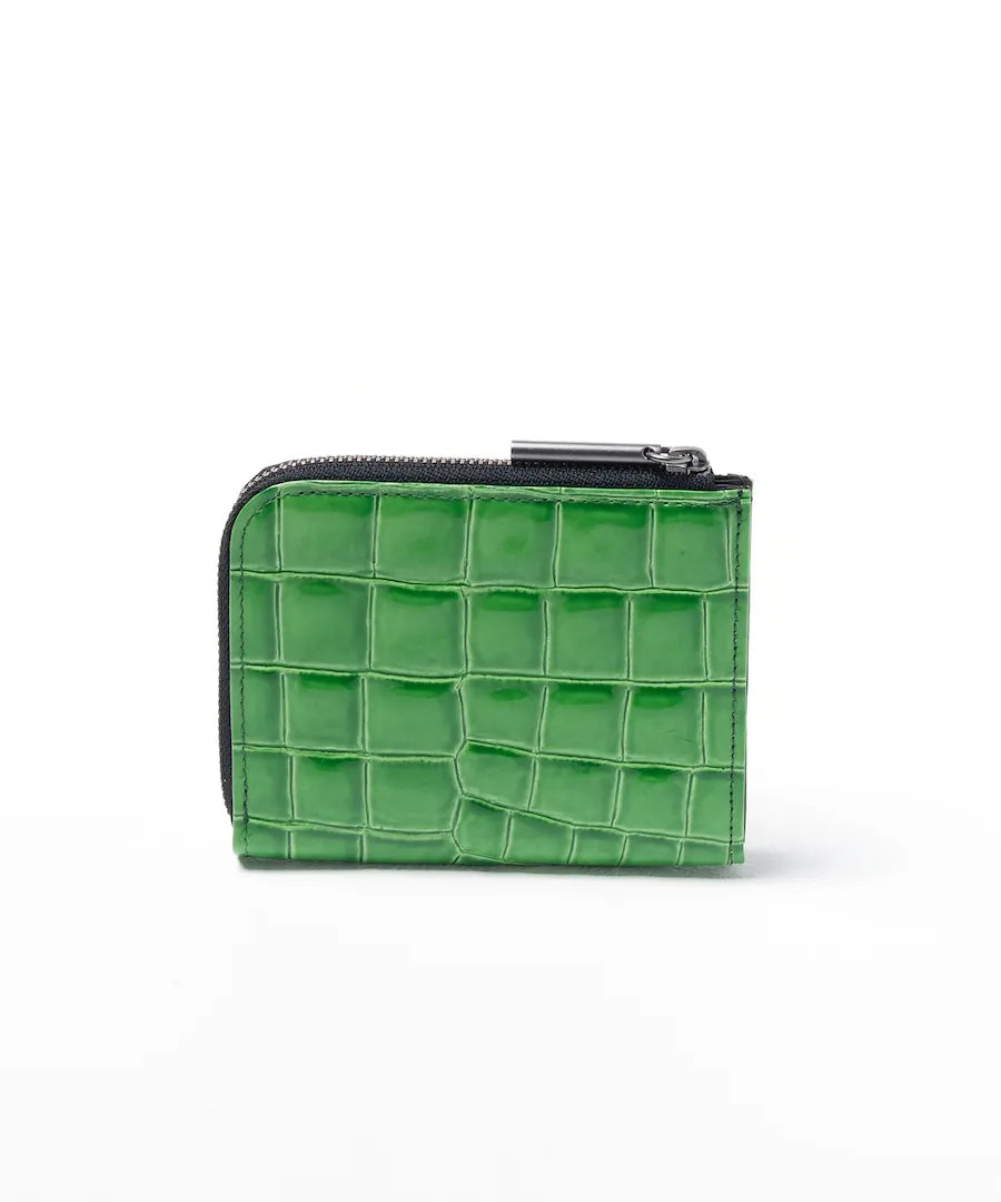 POMTATA L-zip short wallet (Crocodile embossed)