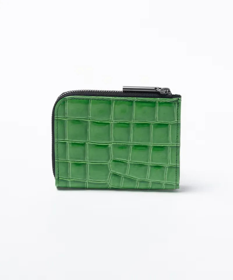 POMTATA L-zip short wallet (Crocodile embossed)