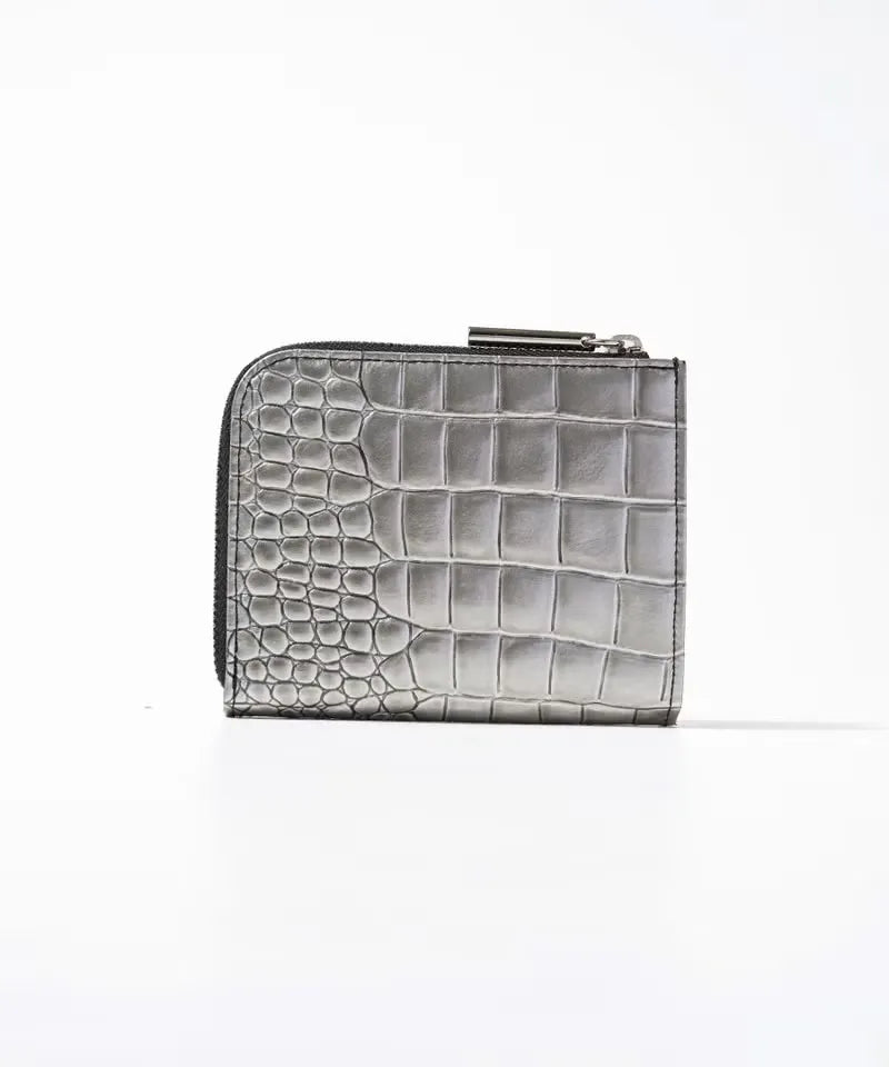 POMTATA L-zip short wallet (Crocodile embossed)