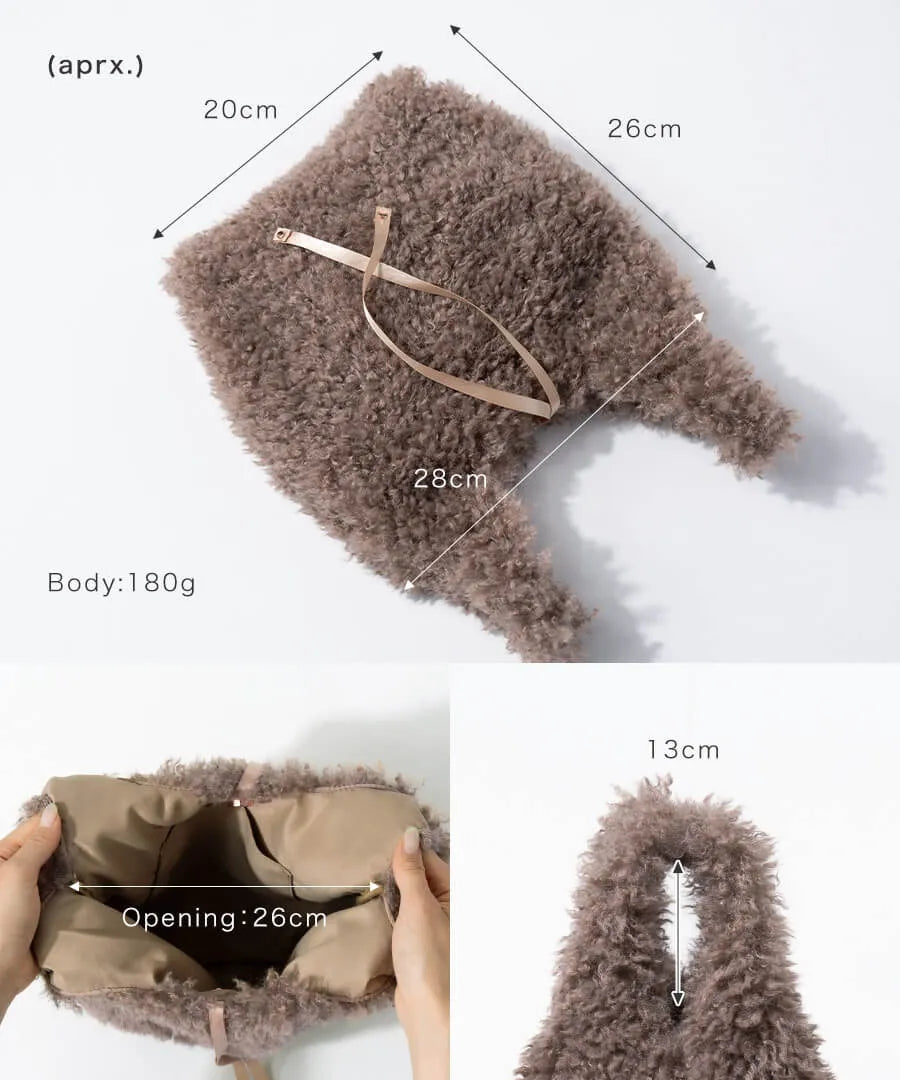 Fur tote bag "Pudle" size