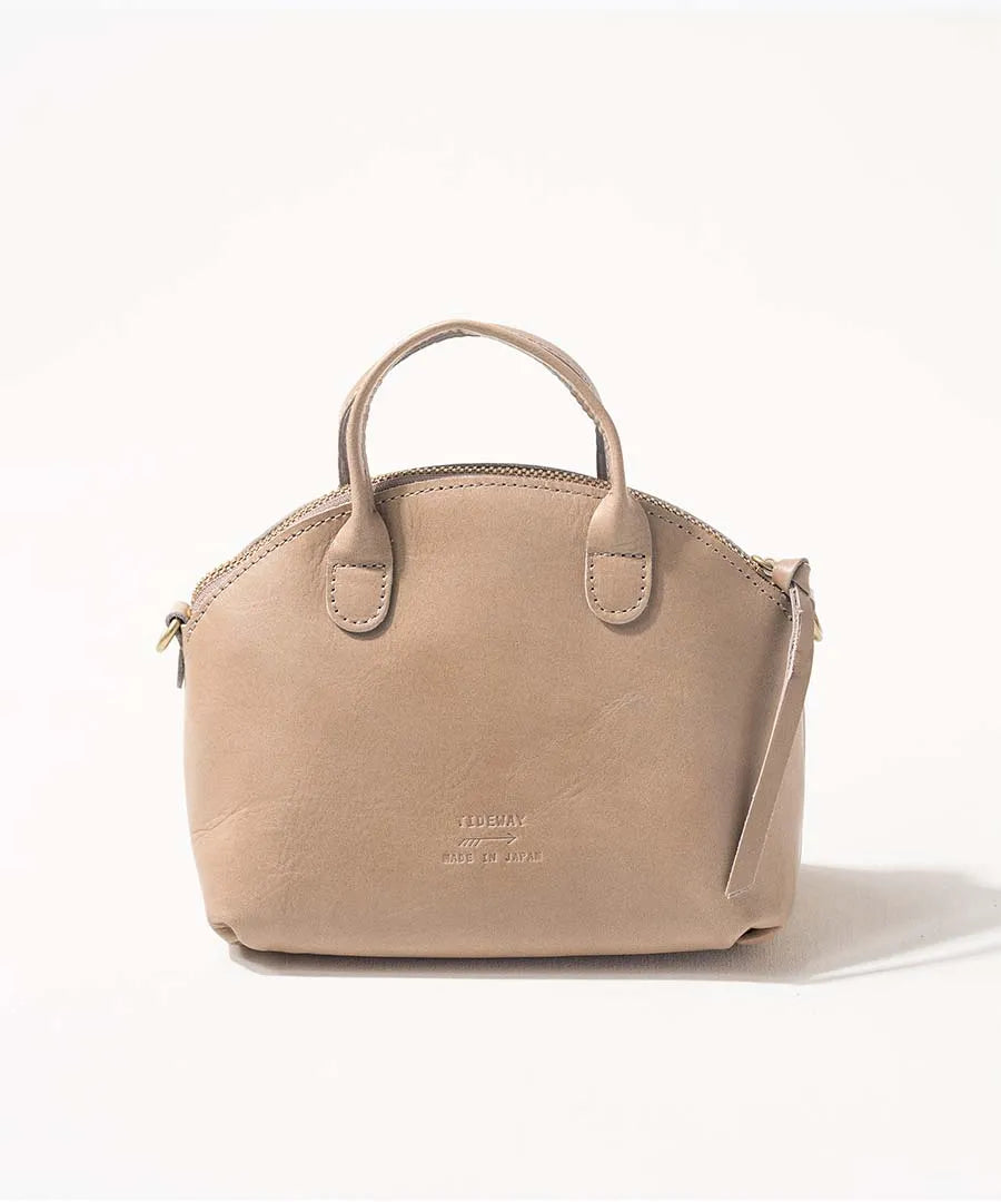 Bag "Light leather boston mini" Color:Sand greige