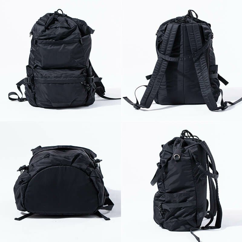 Nylon Mesh Rucksack Backpack 「Glarca」 Detail Color:  Black