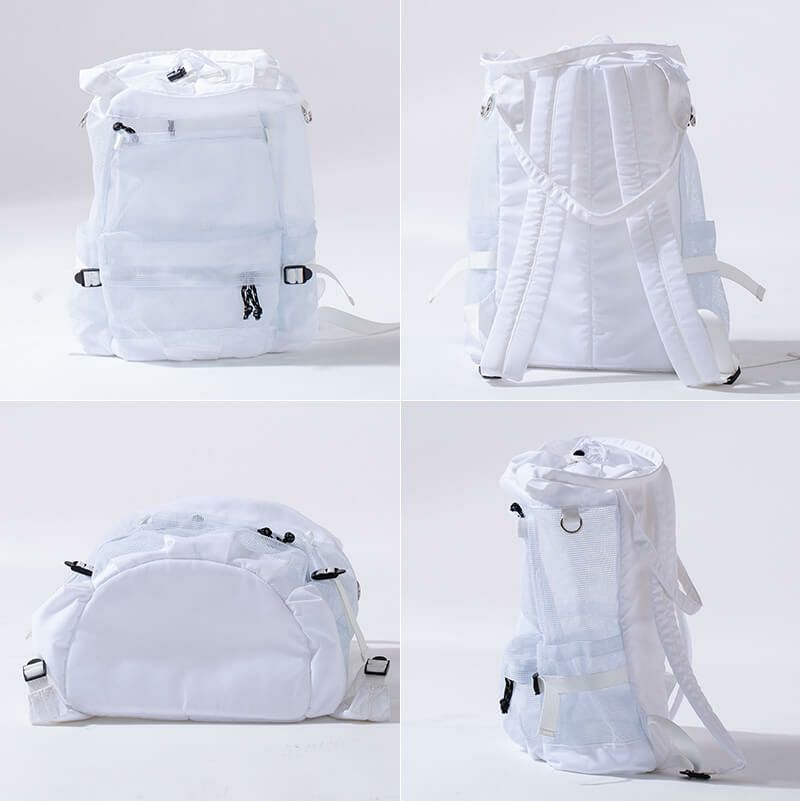 Nylon Mesh Rucksack Backpack 「Glarca」 Detail Color: White